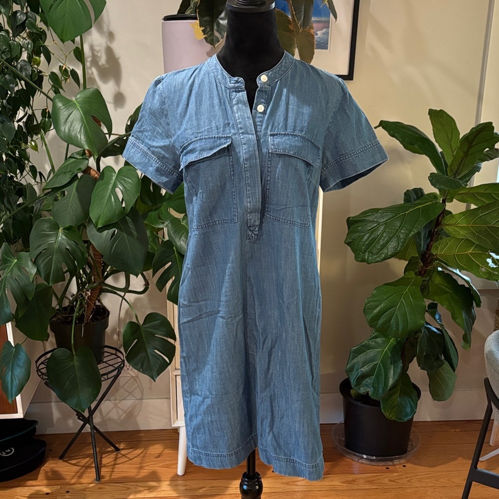 J. Crew Classic Blue Chambray Dress